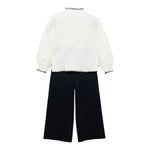 Abel & Lula Completo 2 Pezzi Maglia-Pantalone Bianco/Nero per Bambina 5729 BIANCO/NERO ABEL & LULA 