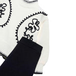 Abel & Lula Completo 2 Pezzi Maglia-Pantalone Bianco/Nero per Bambina 5729 BIANCO/NERO ABEL & LULA 