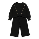 Abel & Lula Completo 2 Pezzi Feloa-Pantalone tinta unita Nero per Bambina 5730 NERO ABEL & LULA 
