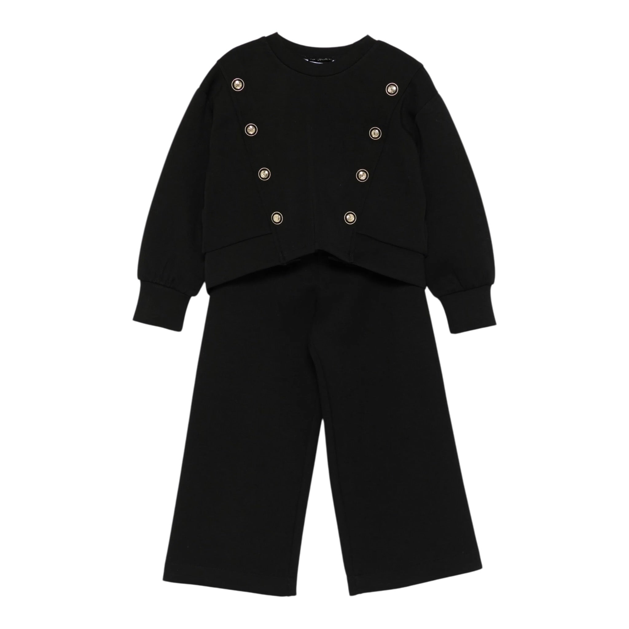 Abel & Lula Completo 2 Pezzi Feloa-Pantalone tinta unita Nero per Bambina 5730 NERO ABEL & LULA 