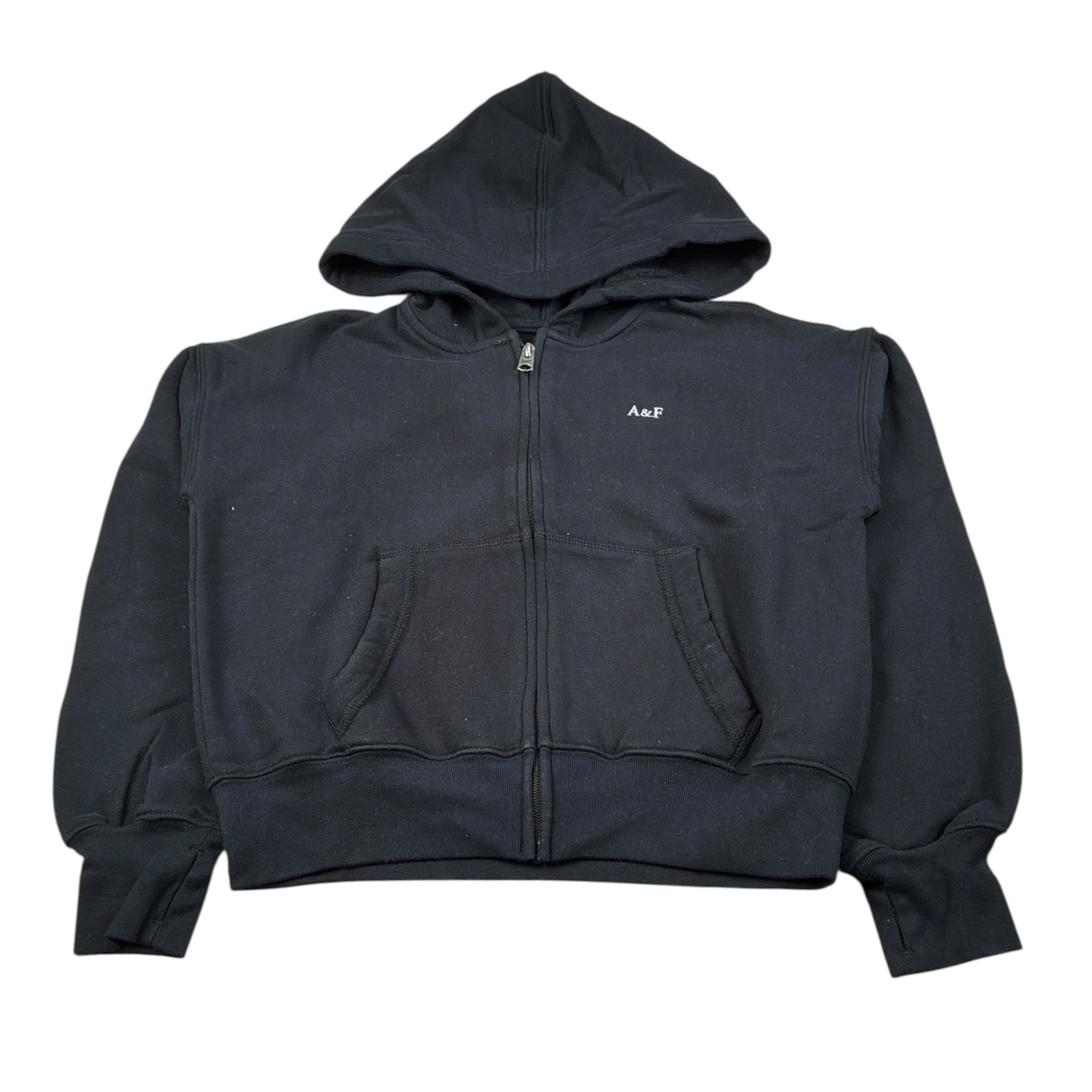 Abercrombie Kids Felpa tinta unita con Cappuccio E Zip Nero per Bambina 43AF22 NERO ABERCROMBIE KIDS 