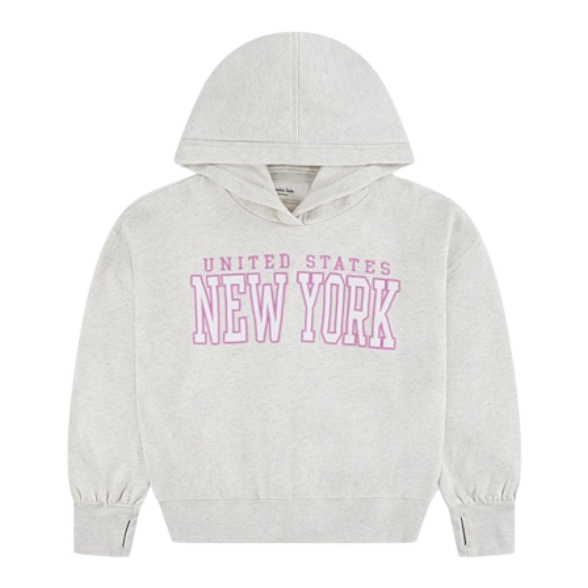 Abercrombie Kids Felpa tinta unita con Cappuccio E Stampa Beige per Bambina 43AJ87 BEIGE ABERCROMBIE KIDS 