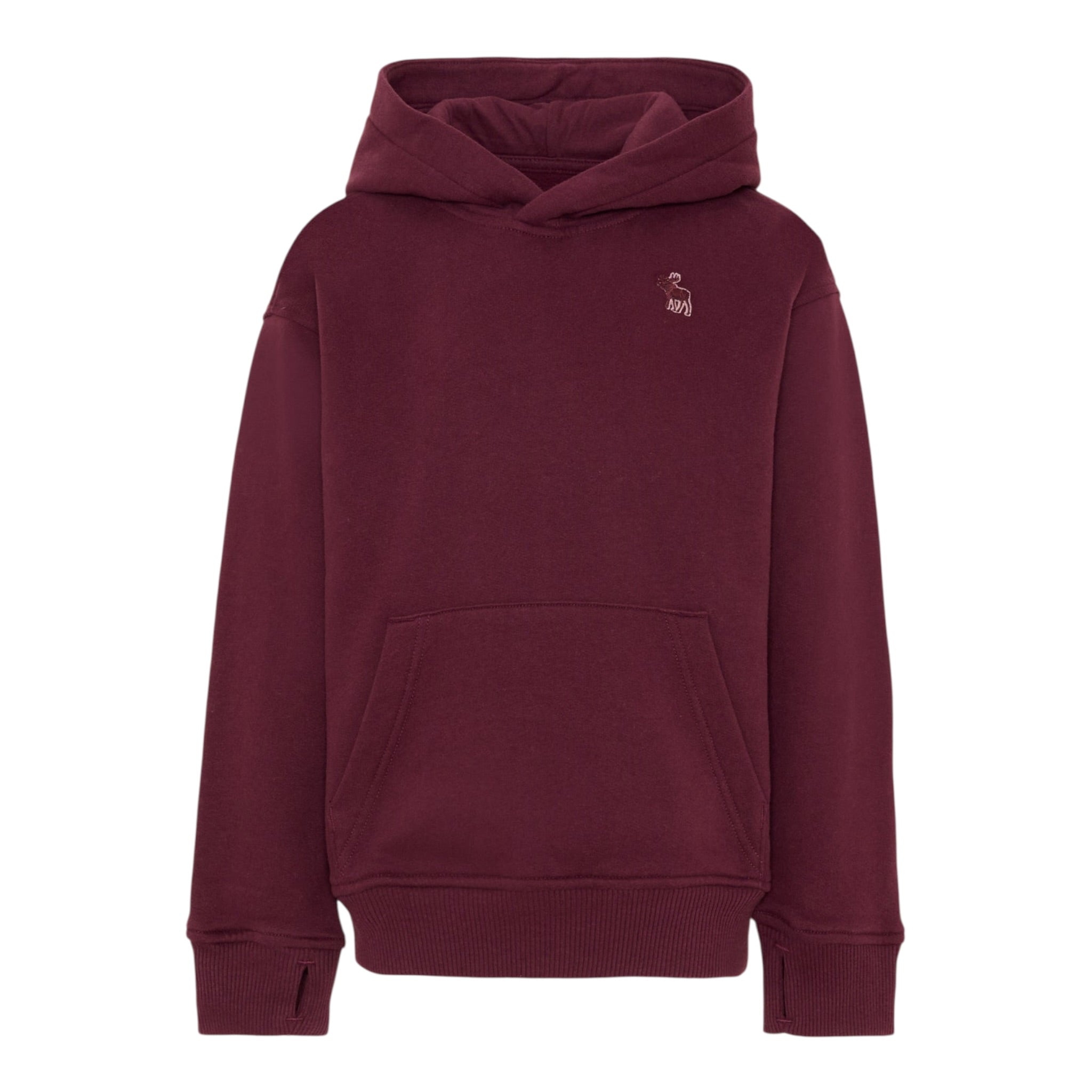 Abercrombie Kids Felpa tinta unita con Cappuccio E Logo Bordeaux per Bambino 93AF04 BORDEAUX ABERCROMBIE KIDS 