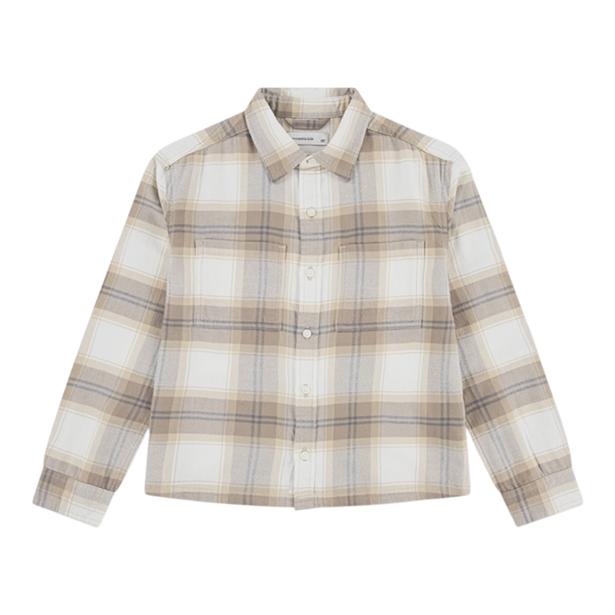 Abercrombie Kids Camicia Bicolore con Fantasia A Quadri Beige per Bambino 93AF75 BEIGE ABERCROMBIE KIDS 