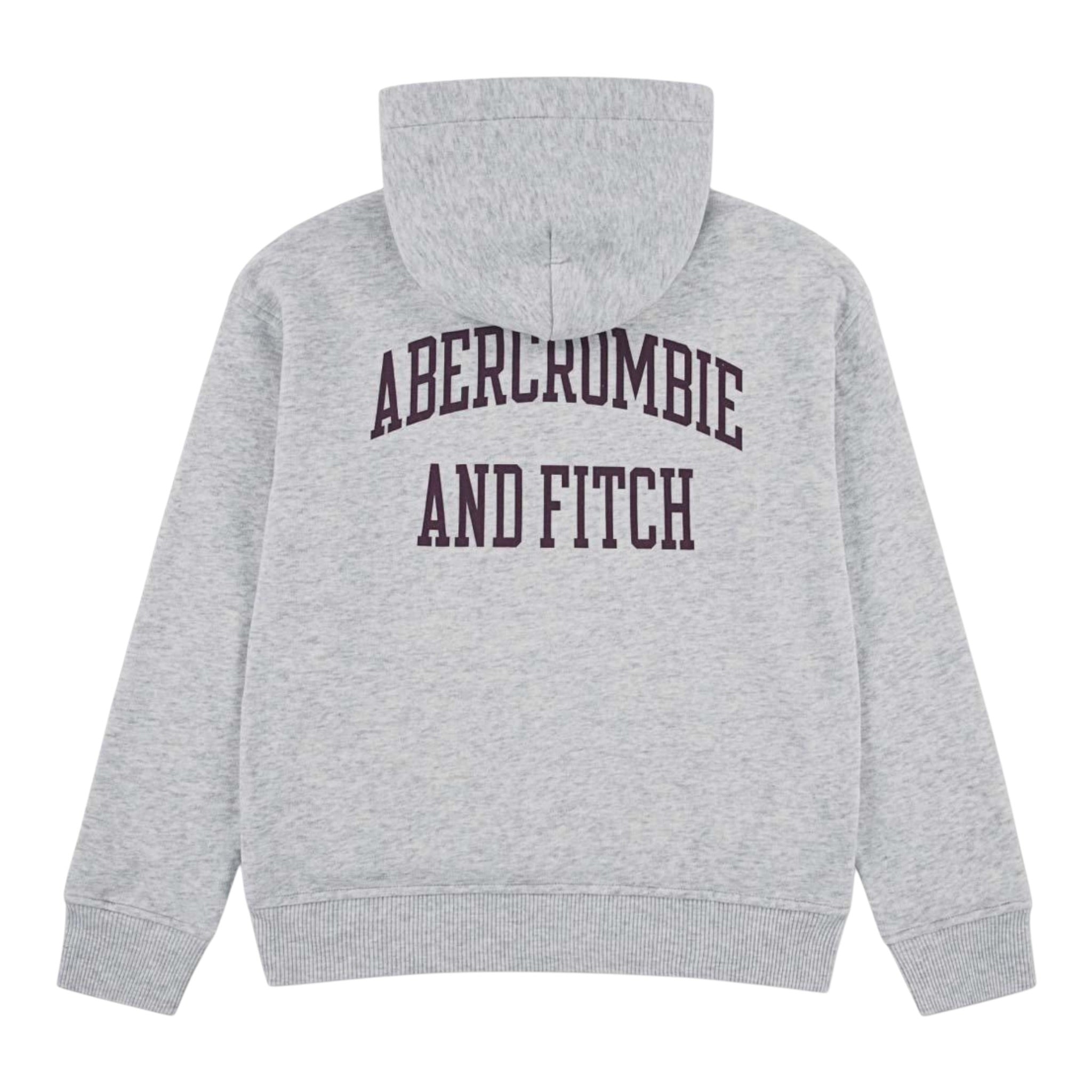 Abercrombie Kids Felpa tinta unita con Cappuccio E Stampa Grigio per Bambino 93AK060 GRIGIO ABERCROMBIE KIDS 