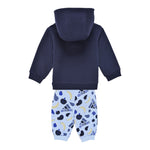 Adidas Completo 2Pz Felpa con Cappuccio-Pantalone Blu per Neonato IW3483 BLU Adidas 