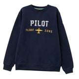 Aeronautica Militare Felpa tinta unita con Stampa Blu per Bambino 242FE0002AJRF758 BLU AERONAUTICA MILITARE 