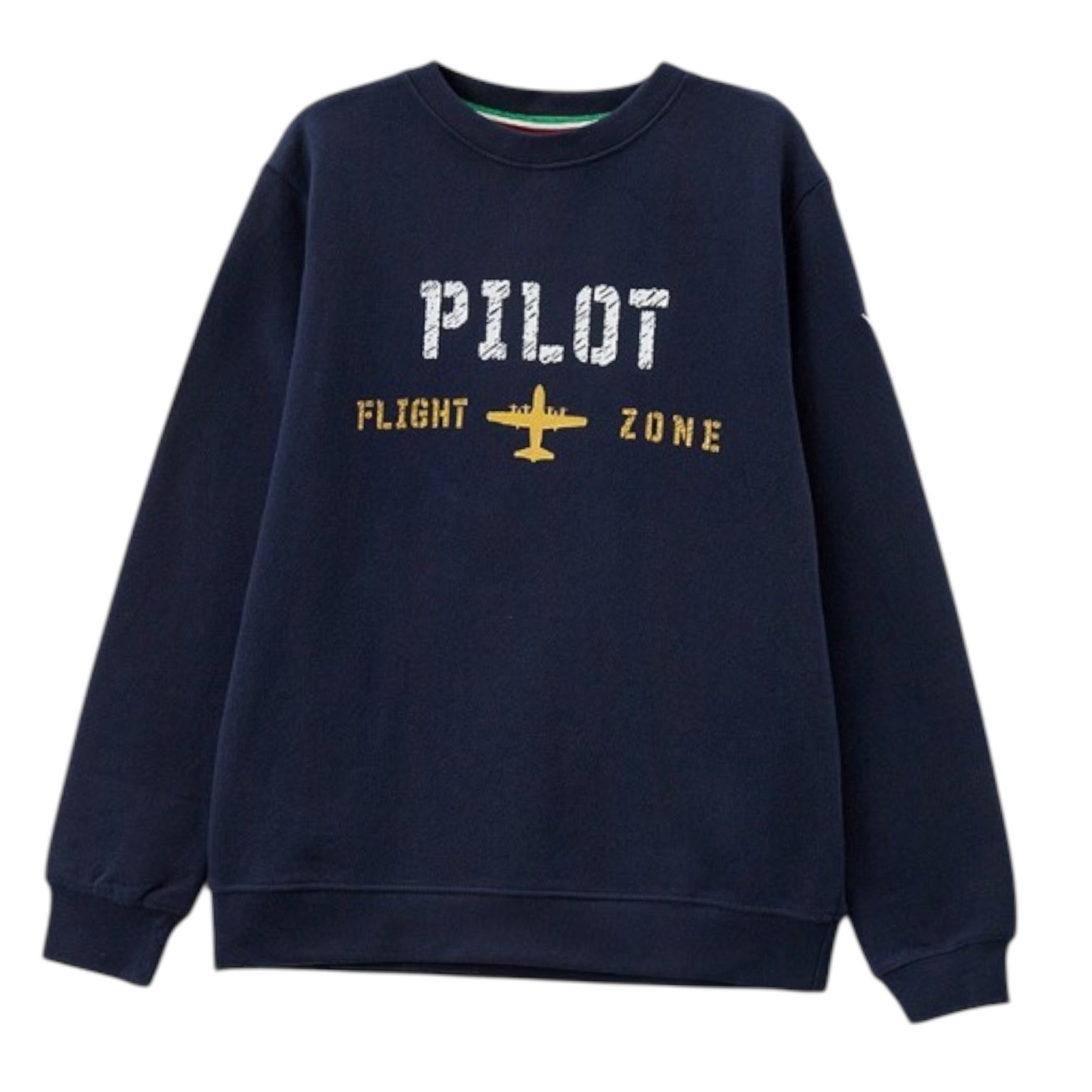 Aeronautica Militare Felpa tinta unita con Stampa Blu per Bambino 242FE0002AJRF758 BLU AERONAUTICA MILITARE 