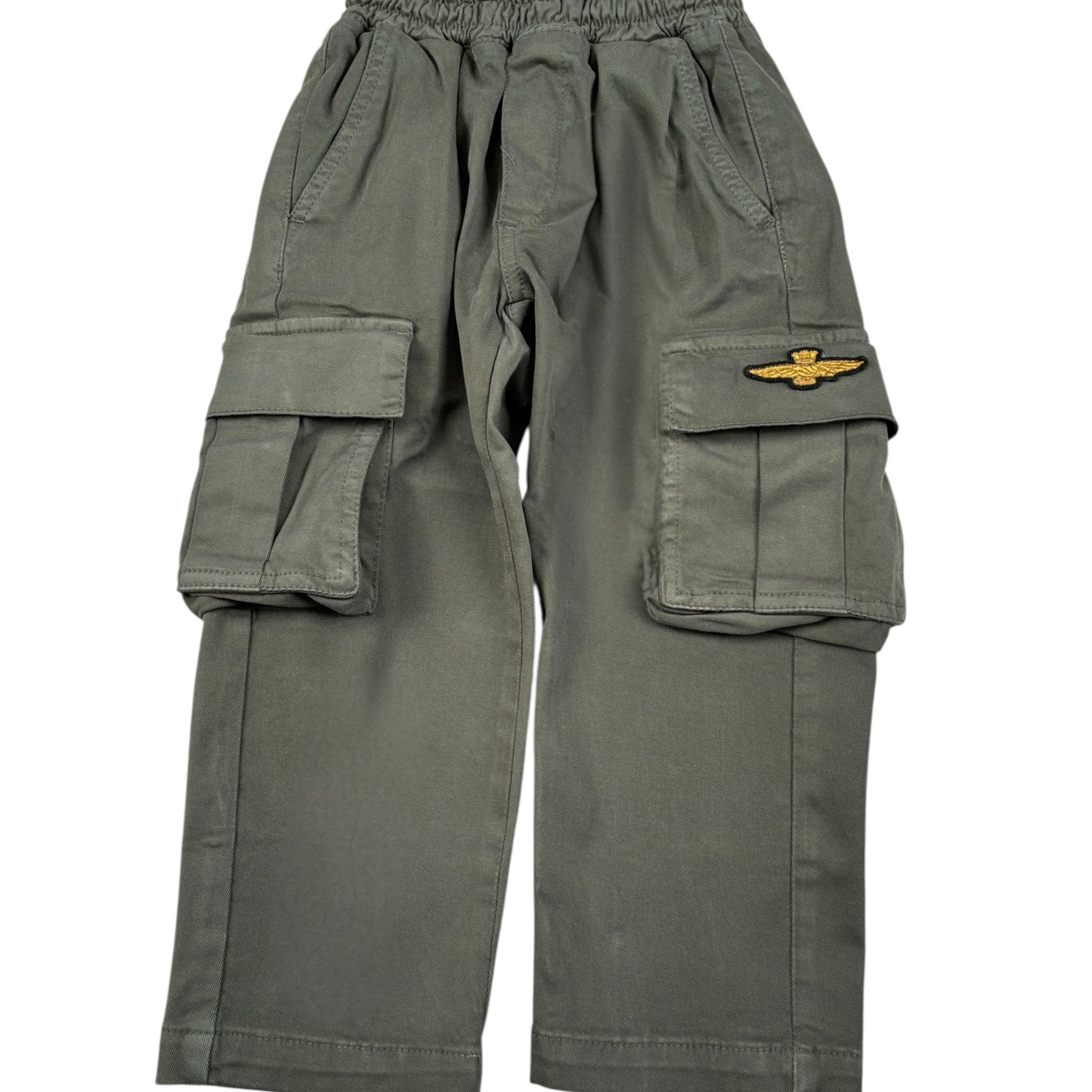 Aeronautica Militare Pantalone tinta unita con Tasconi Verde per Neonato 242PA0001AIRCT3447N VERDE AERONAUTICA MILITARE 