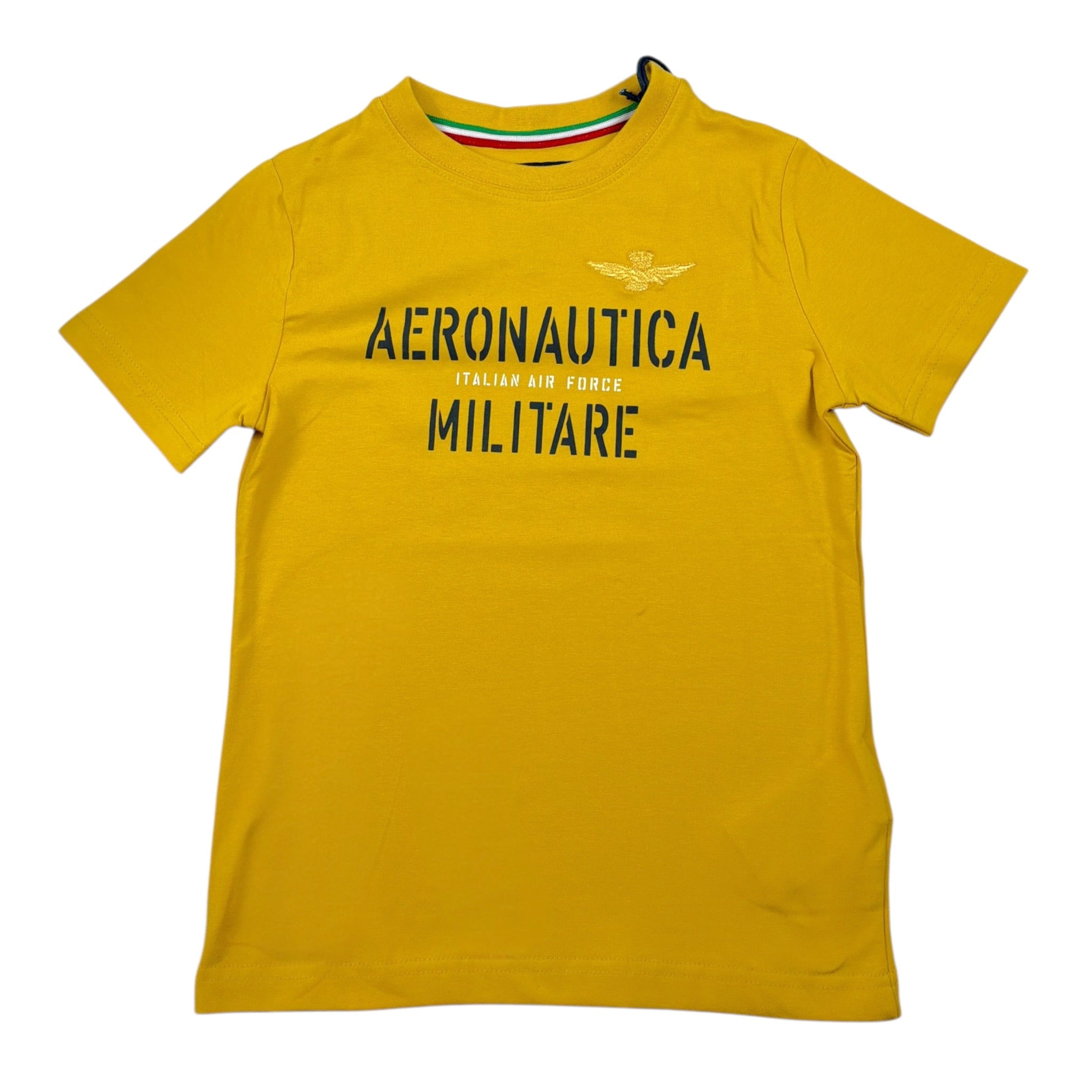 Aeronautica Militare T-Shirt tinta unita con Stampa Giallo per Bambino 242TS0001AJRJ6644 GIALLO AERONAUTICA MILITARE 