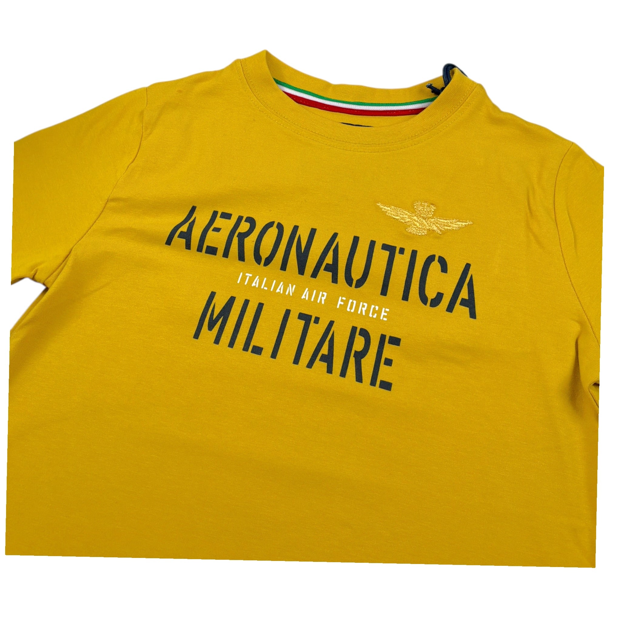 Aeronautica Militare T-Shirt tinta unita con Stampa Giallo per Bambino 242TS0001AJRJ6644 GIALLO AERONAUTICA MILITARE 