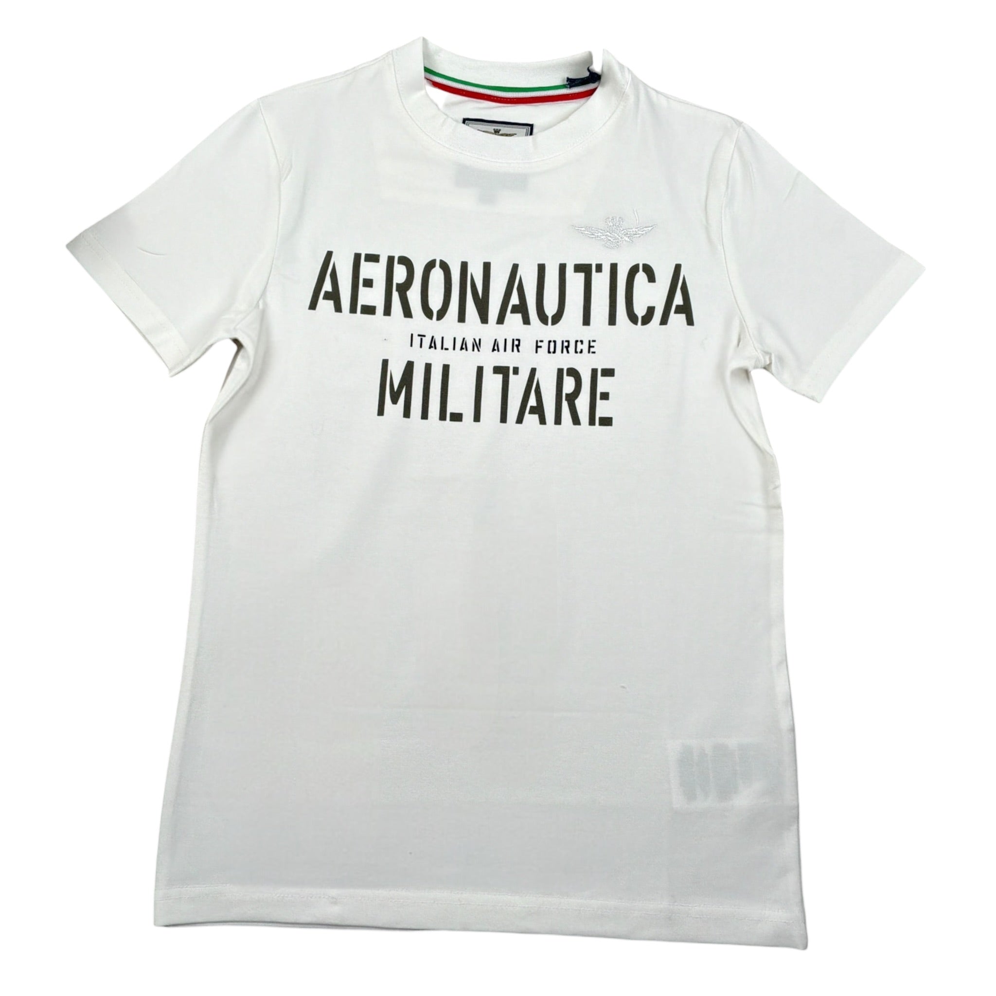 Aeronautica Militare T-Shirt tinta unita con Stampa Bianco per Bambino 242TS0001AJRJ6644 BIANCO AERONAUTICA MILITARE 
