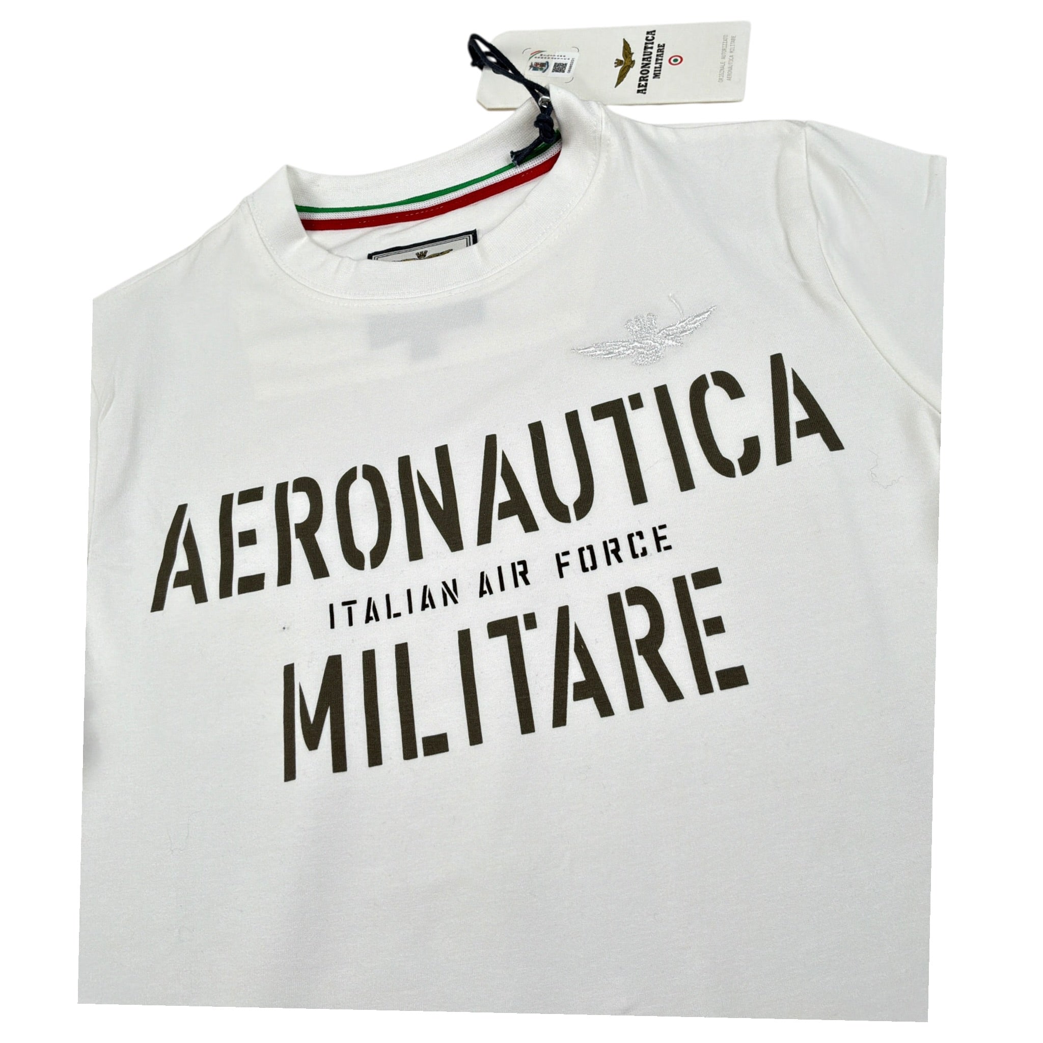 Aeronautica Militare T-Shirt tinta unita con Stampa Bianco per Bambino 242TS0001AJRJ6644 BIANCO AERONAUTICA MILITARE 