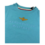 Aeronautica Militare T-Shirt Girocollo tinta unita con Stampa Azzurro per Bambino 252TS0058A AZZURRO AERONAUTICA MILITARE 