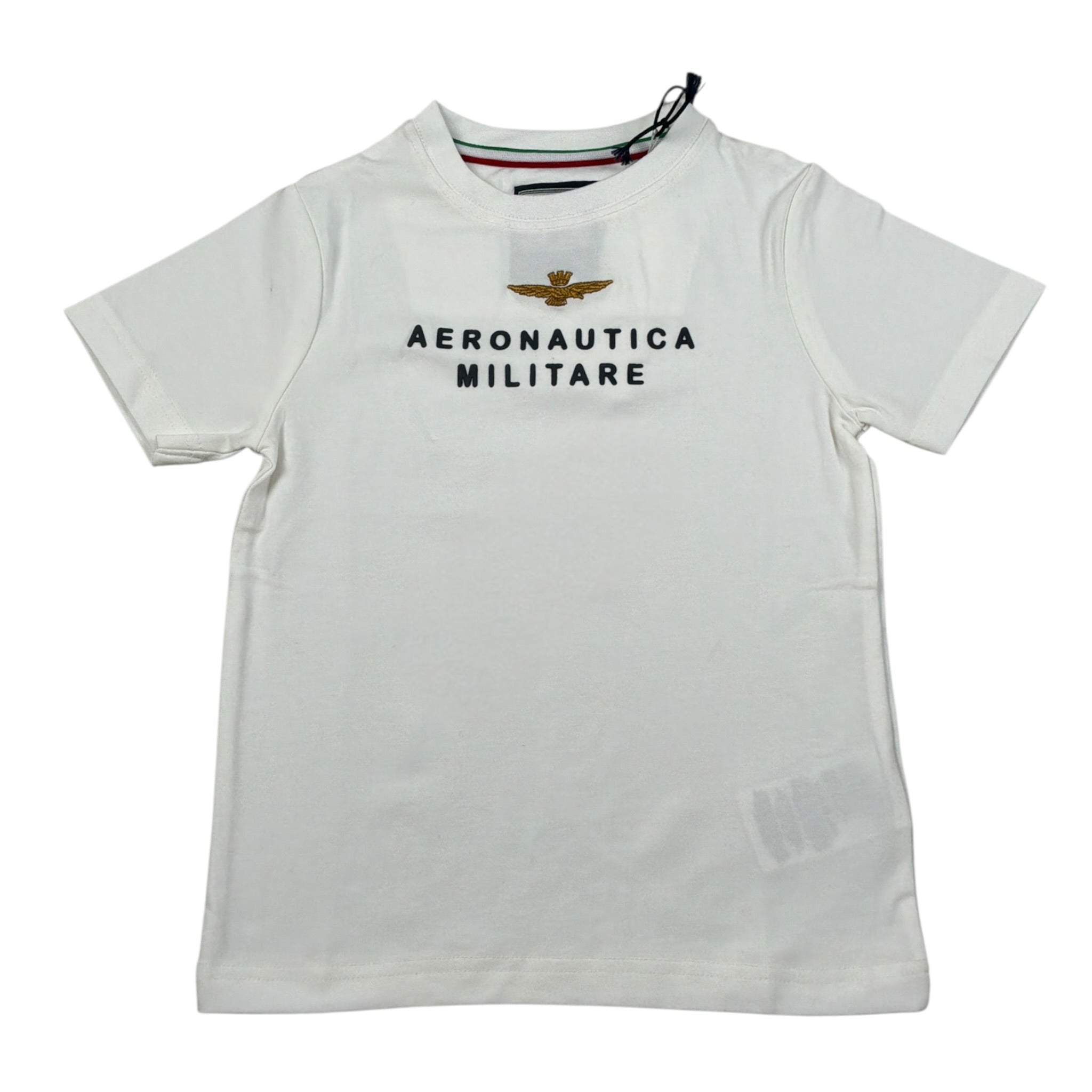 Aeronautica Militare T-Shirt Girocollo tinta unita con Stampa Bianco per Bambino 252TS0058A BIANCO AERONAUTICA MILITARE 