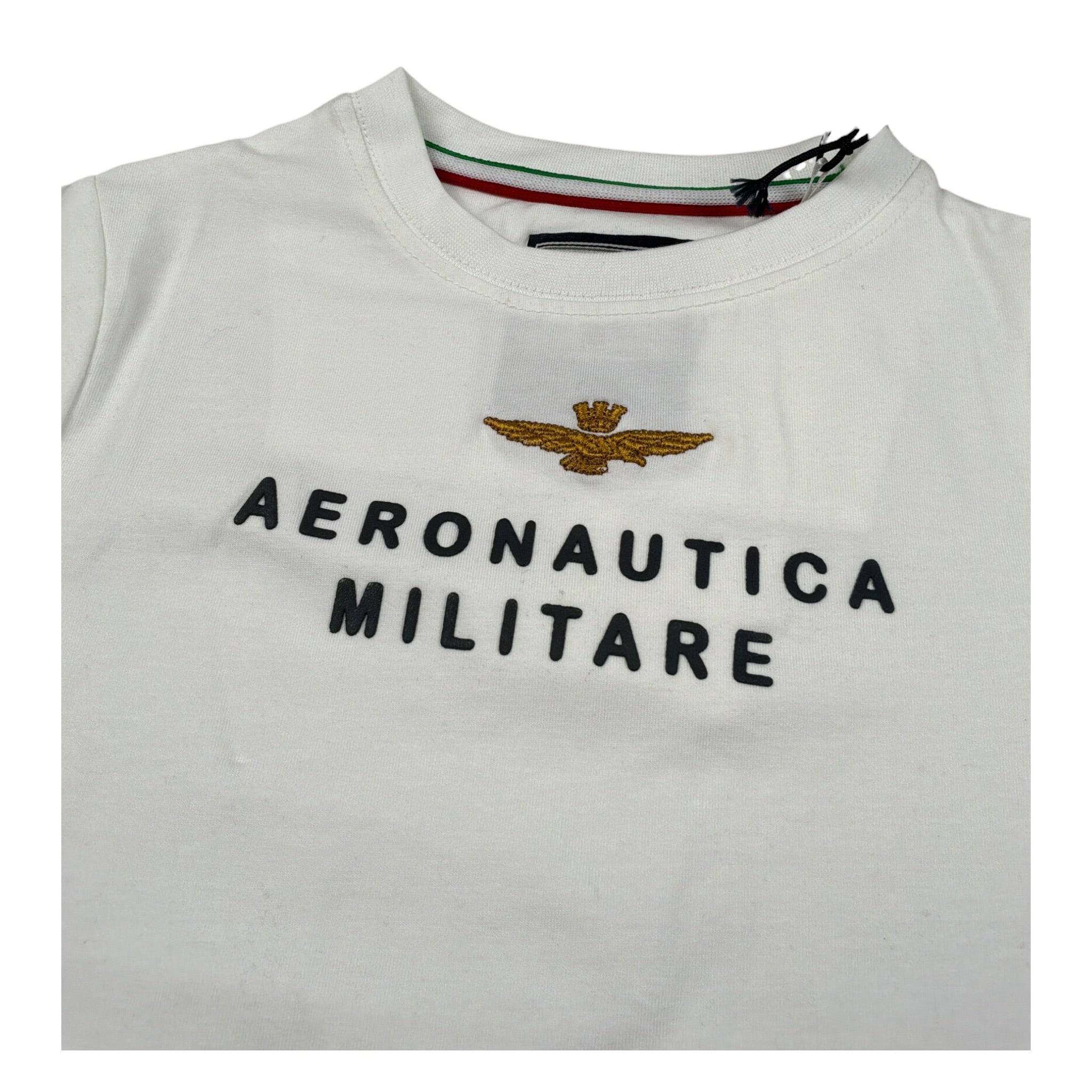 Aeronautica Militare T-Shirt Girocollo tinta unita con Stampa Bianco per Bambino 252TS0058A BIANCO AERONAUTICA MILITARE 