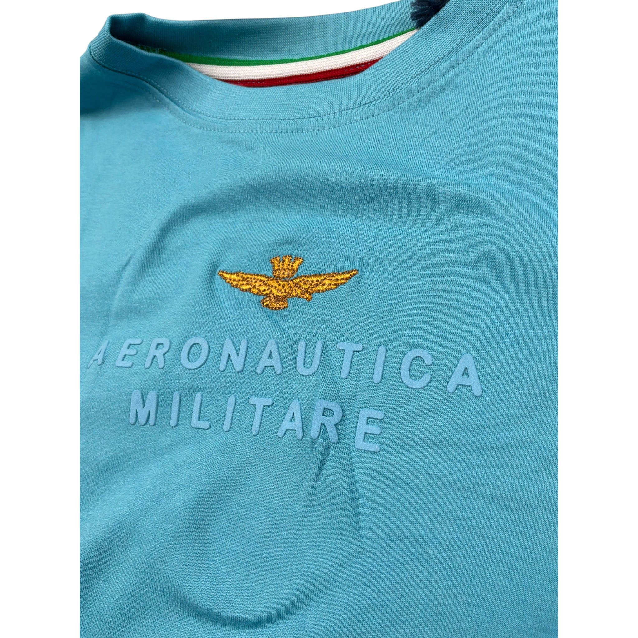 Aeronautica Militare T-Shirt tinta unita con Stampa Azzurro per Bambino 252TS0058AJRJ664 AZZURRO AERONAUTICA MILITARE 