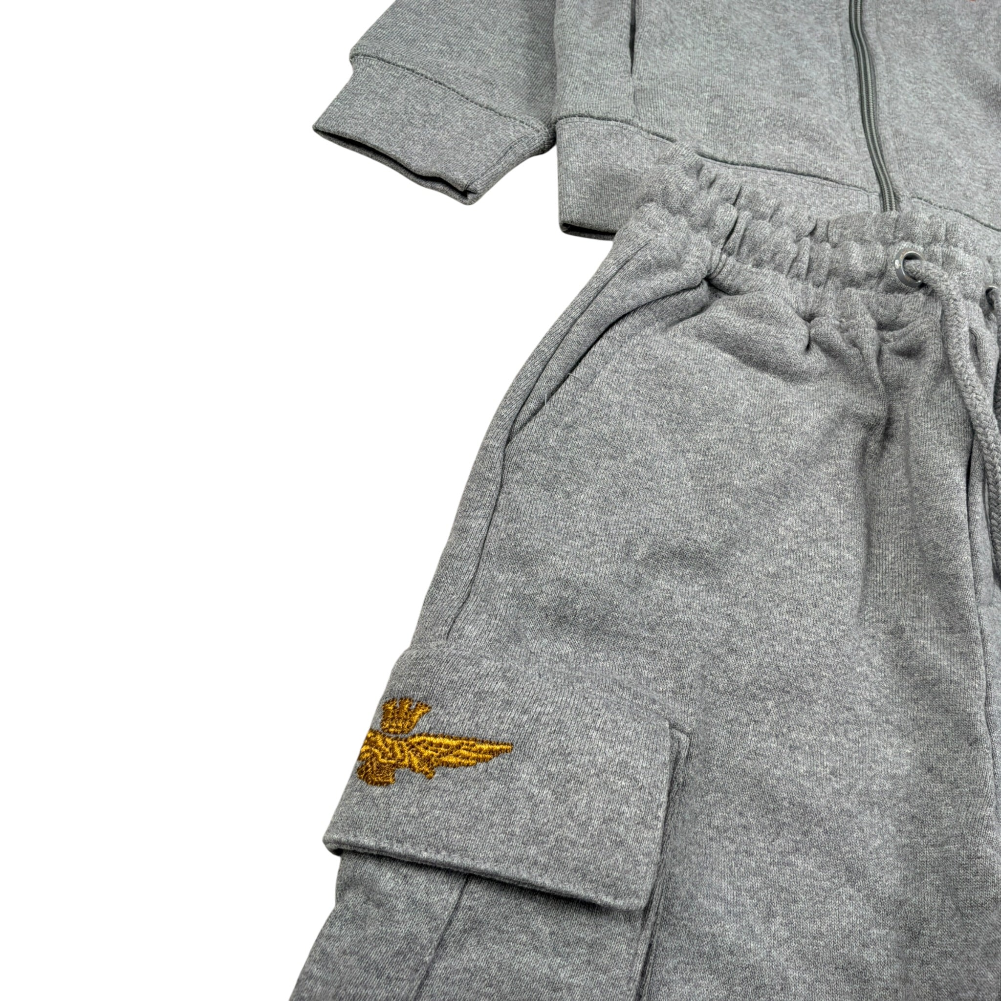 Aeronautica Militare Completo 2 Pezzi Felpa-Pantalone tinta unita Grigio per Neonato 25TF0007A GRIGIO AERONAUTICA MILITARE 