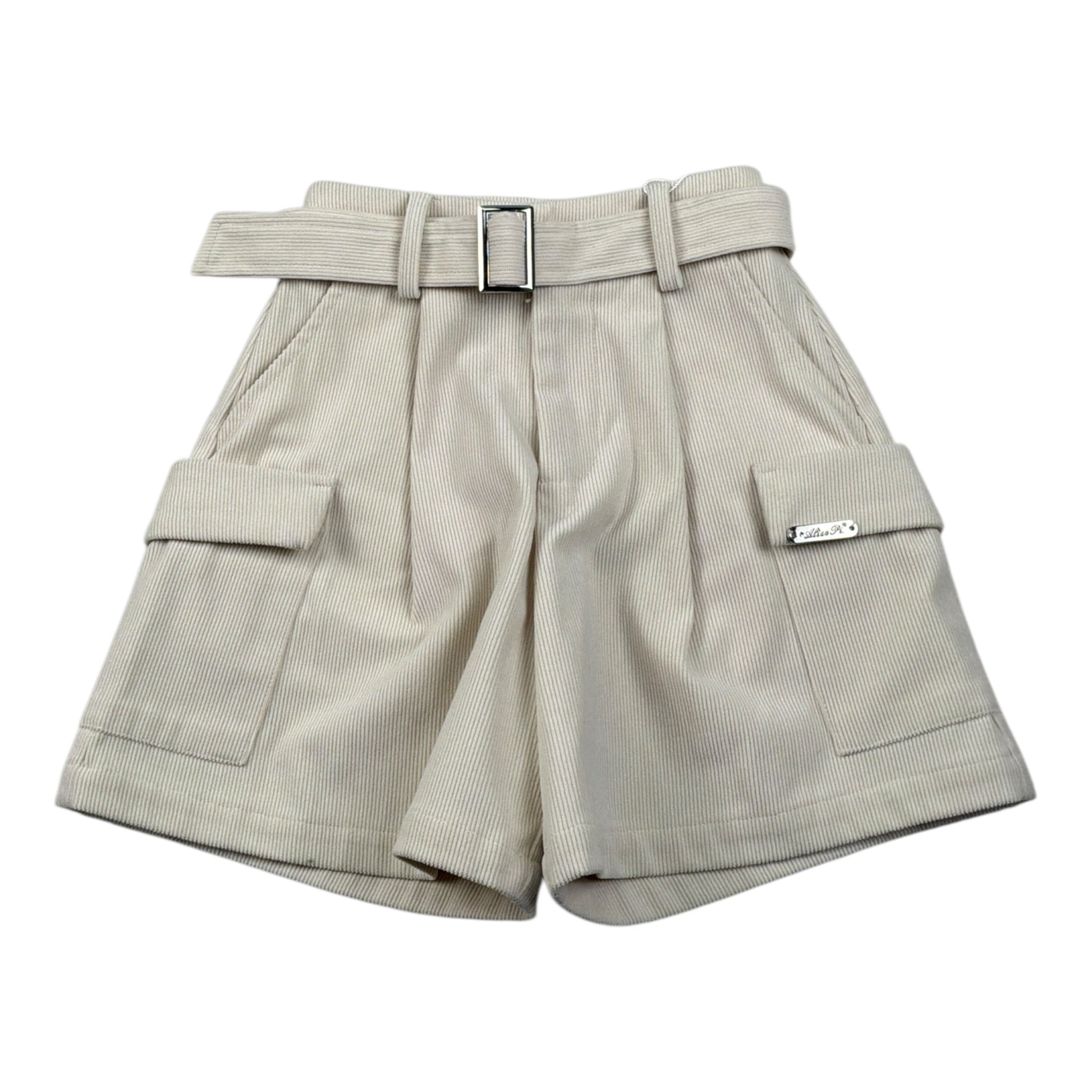 Alice Pi Short tinta unita con Cintura Beige per Bambina 2417 BEIGE ALICE PI 