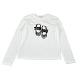 Alice Pi Shirt Girocollo tinta unita con Stampa Bianco per Bambina 2606 BIANCO ALICE PI 