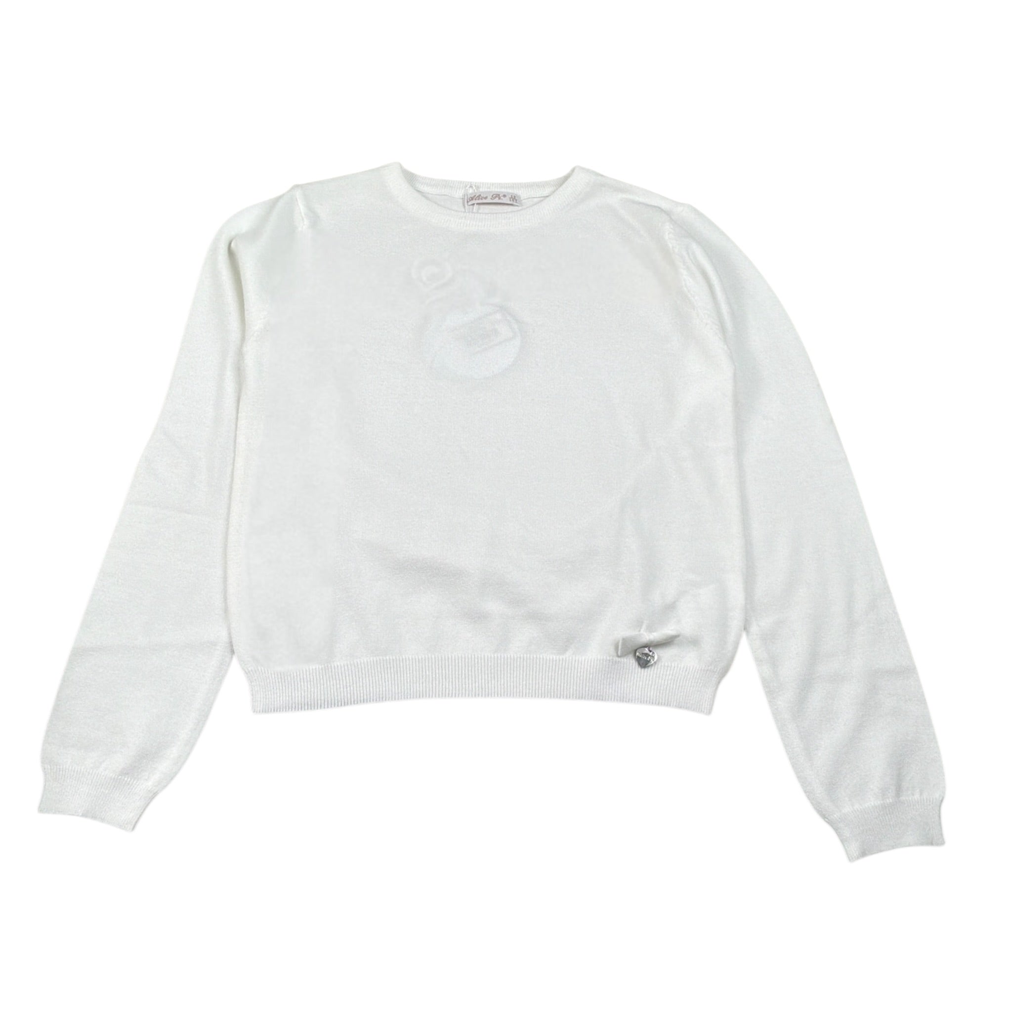 Alice Pi Maglia tinta unita Girocollo Bianco per Bambina 3800 BIANCO ALICE PI 