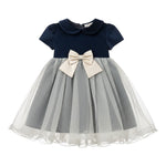Ambaraba' Abito Cerimonia Bicolore con Tulle Blu per Neonata FF40023 BLU AMBARABA' 