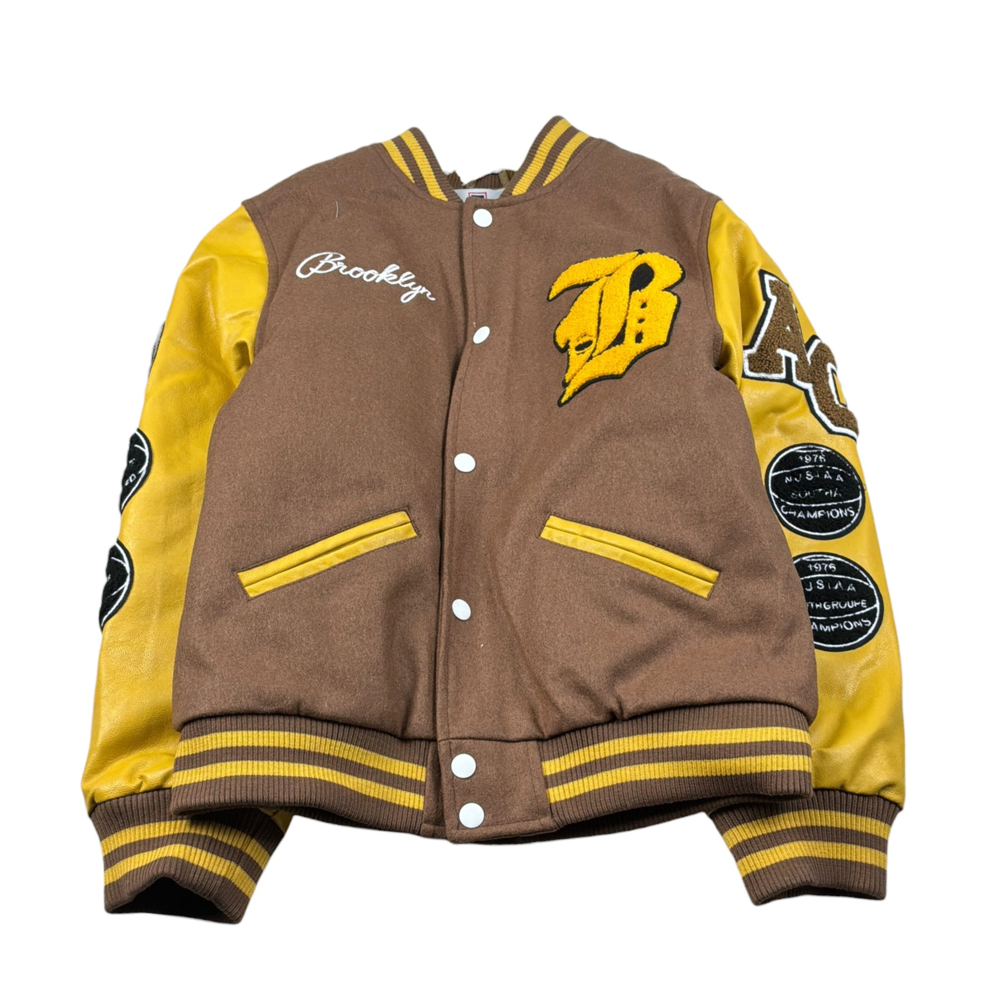 American College Giubbino College tinta unita con Maniche In Contrasto Beige per Bambino AC5J BEIGE  