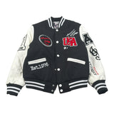 American College Giubbino College tinta unita con Maniche In Contrasto Nero per Bambino AC7J NERO AMERICAN COLLEGE 