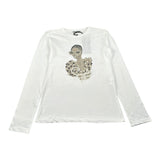 Amiuni Shirt Girocollo tinta unita con Stampa Bianco per Bambina 801025TS BIANCO AMIUNI 