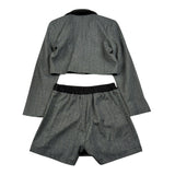 Amiuni Completo 2Pz Short-Giacca Crop Grigio per Bambina AG801225 GRIGIO AMIUNI 