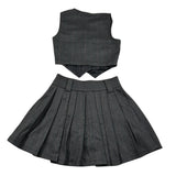 Amiuni Completo 2Pz Gonna-Gilet tinta unita Grigio per Bambina AG802825 GRIGIO AMIUNI 