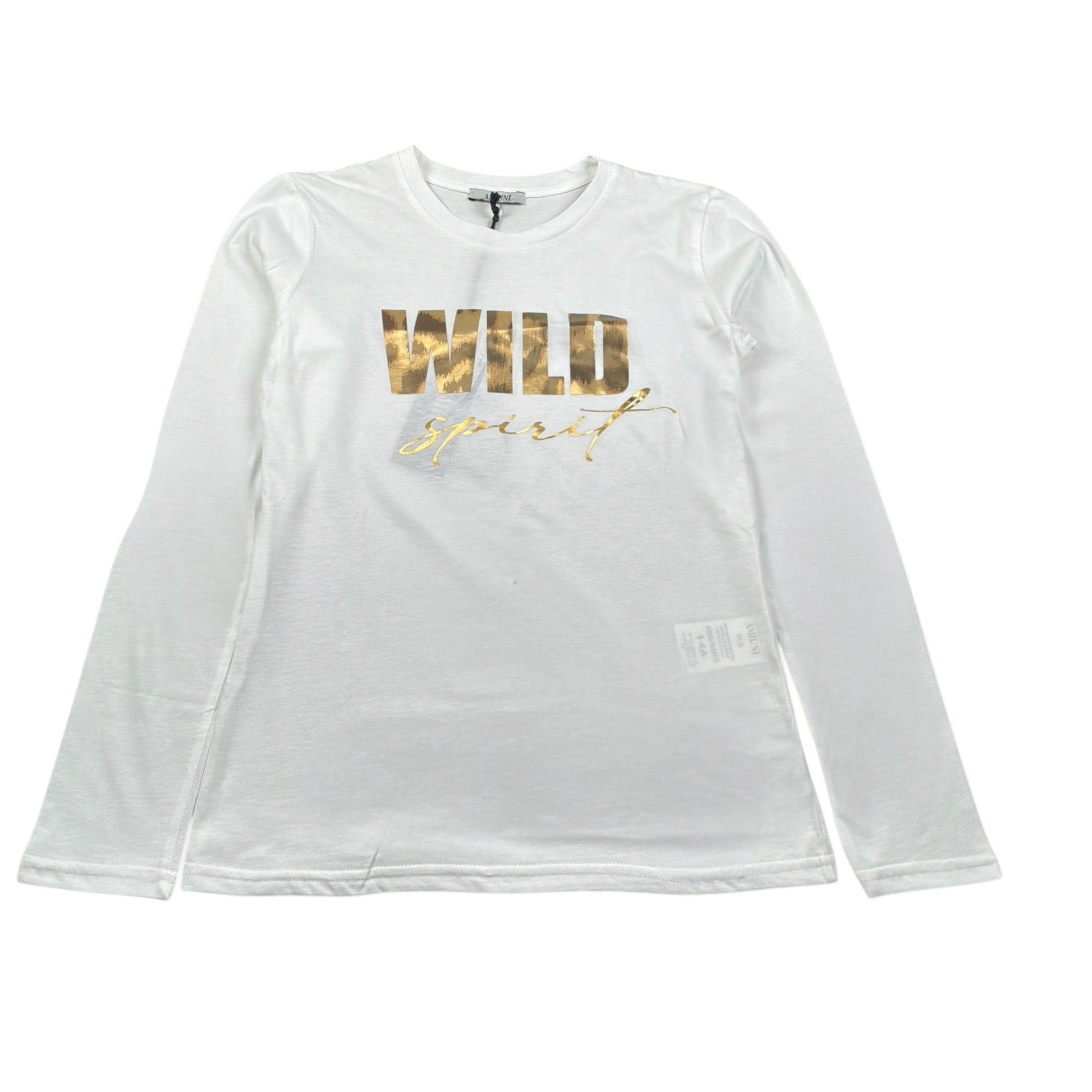Amiuni Shirt Girocollo tinta unita con Stampa Bianco per Bambina AG807025 BIANCO AMIUNI 