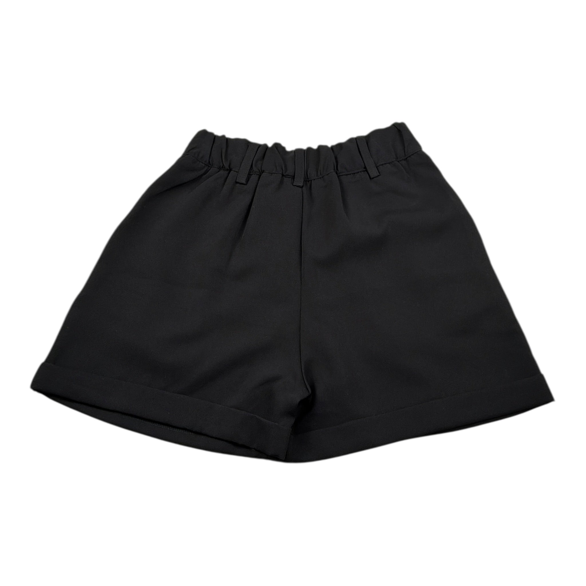Amiuni Short tinta unita con Elastico In Vita Nero per Bambina AG807225 NERO AMIUNI 