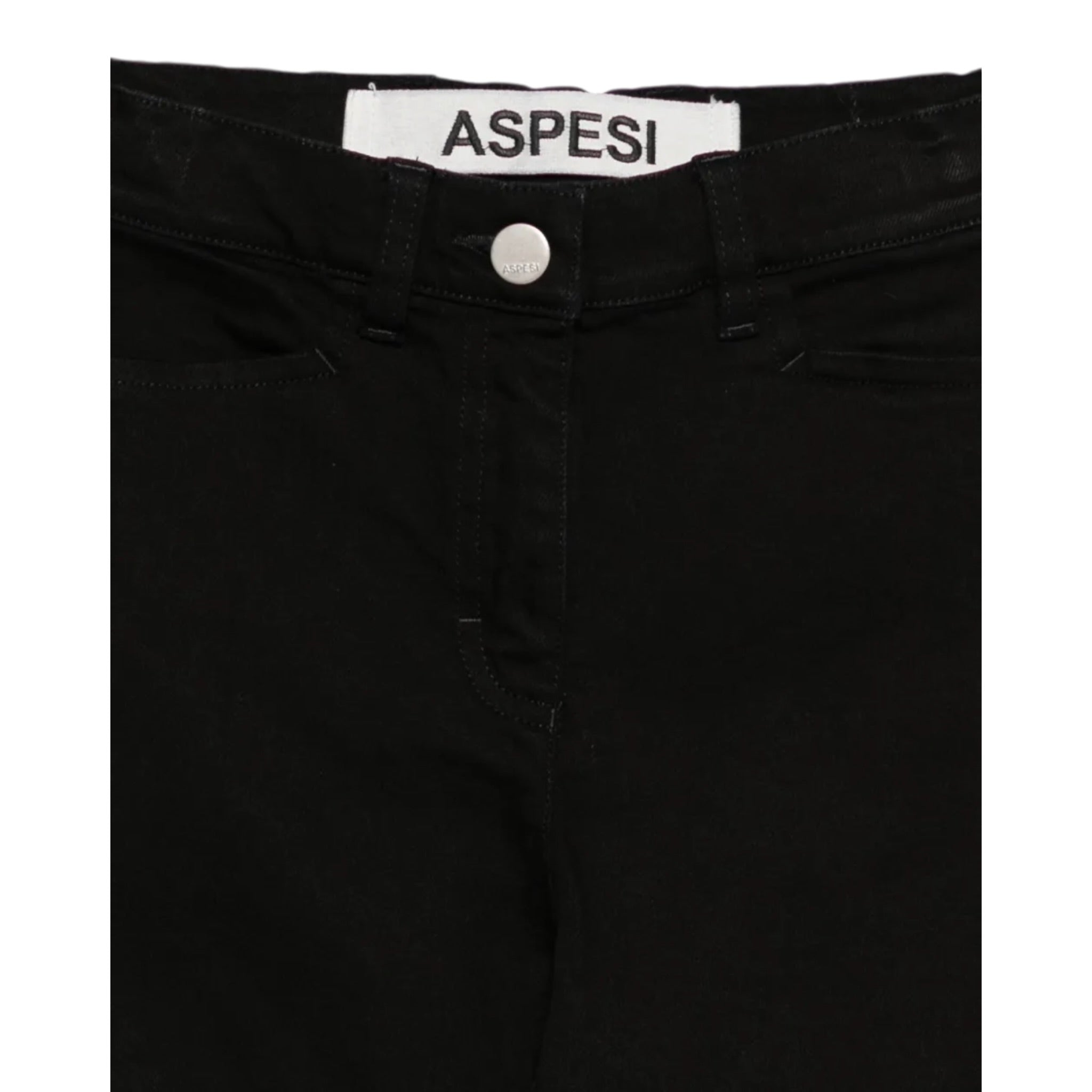 Aspesi Jeans tinta unita con Girovita Regolabile Nero per Bambina A25APL0010J0054 NERO ASPESI 