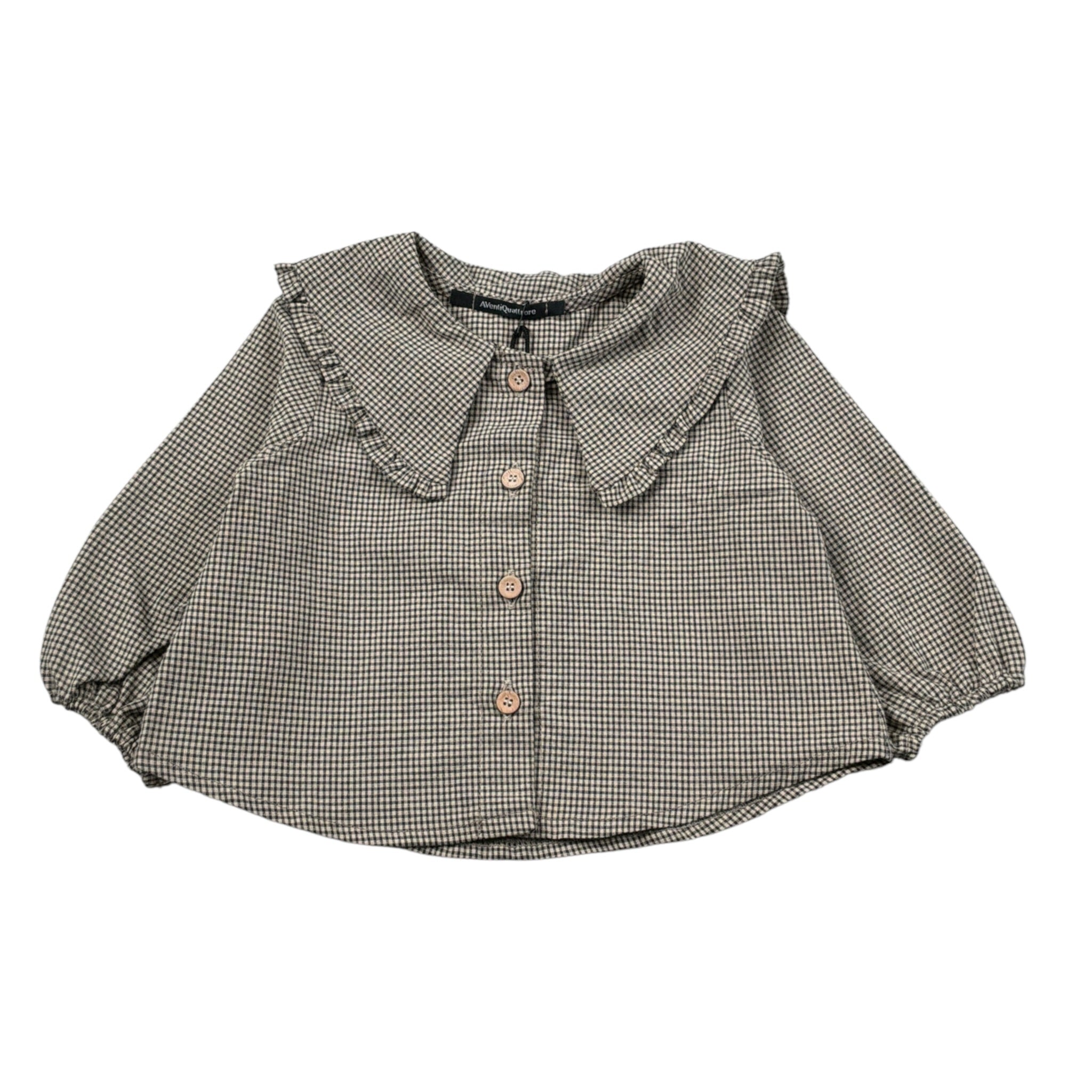 Aventiquattrore Camicia Manica Lunga Fantasia Quadretti Beige per Bambina A2401716 BEIGE AVENTIQUATTRORE 