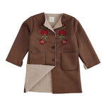 Babe & Tess Cappotto tinta unita con Ricami Marrone per Bambina 11/548032 MARRONE BABE & TESS 