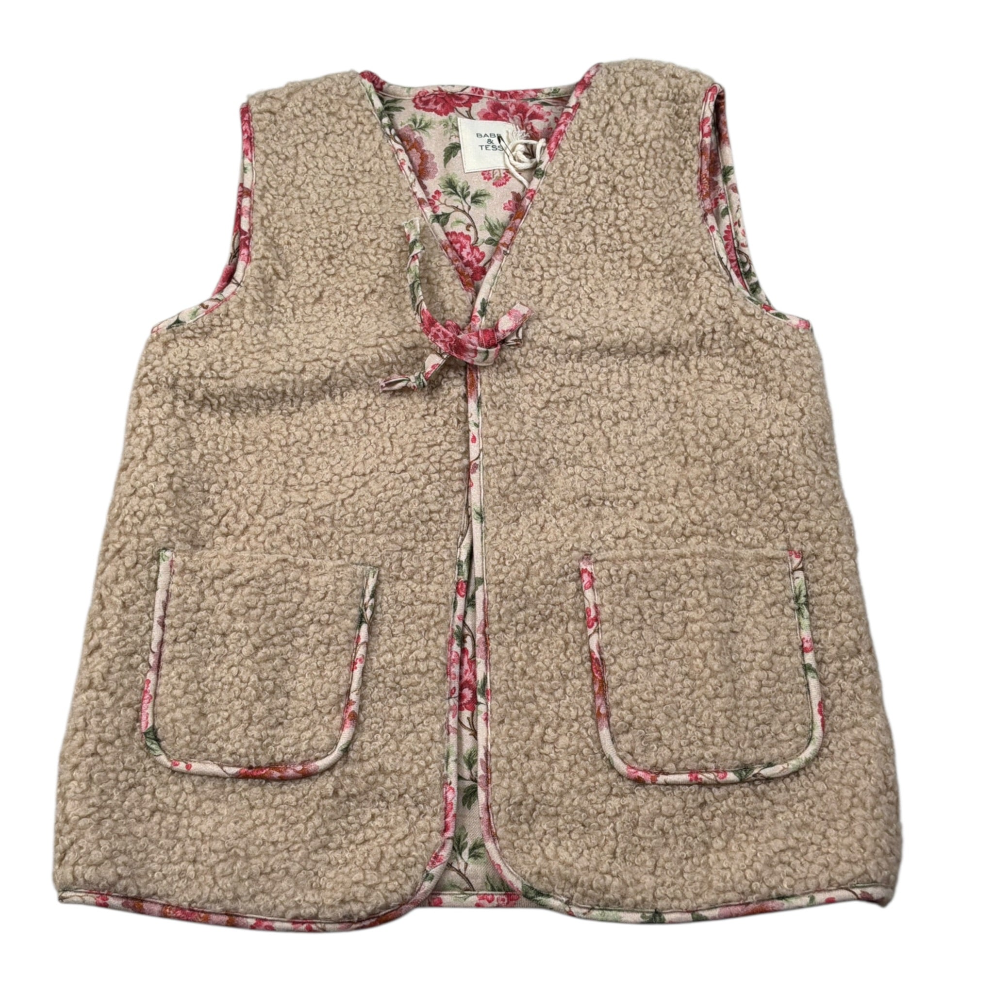 Babe & Tess Gilet tinta unita Teddy Beige per Bambina 16/548060 BEIGE BABE & TESS 