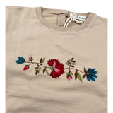 Babe & Tess Felpa Chiusa Girocollo tinta unita con Ricami Beige per Neonata 23/548110N BEIGE BABE & TESS 