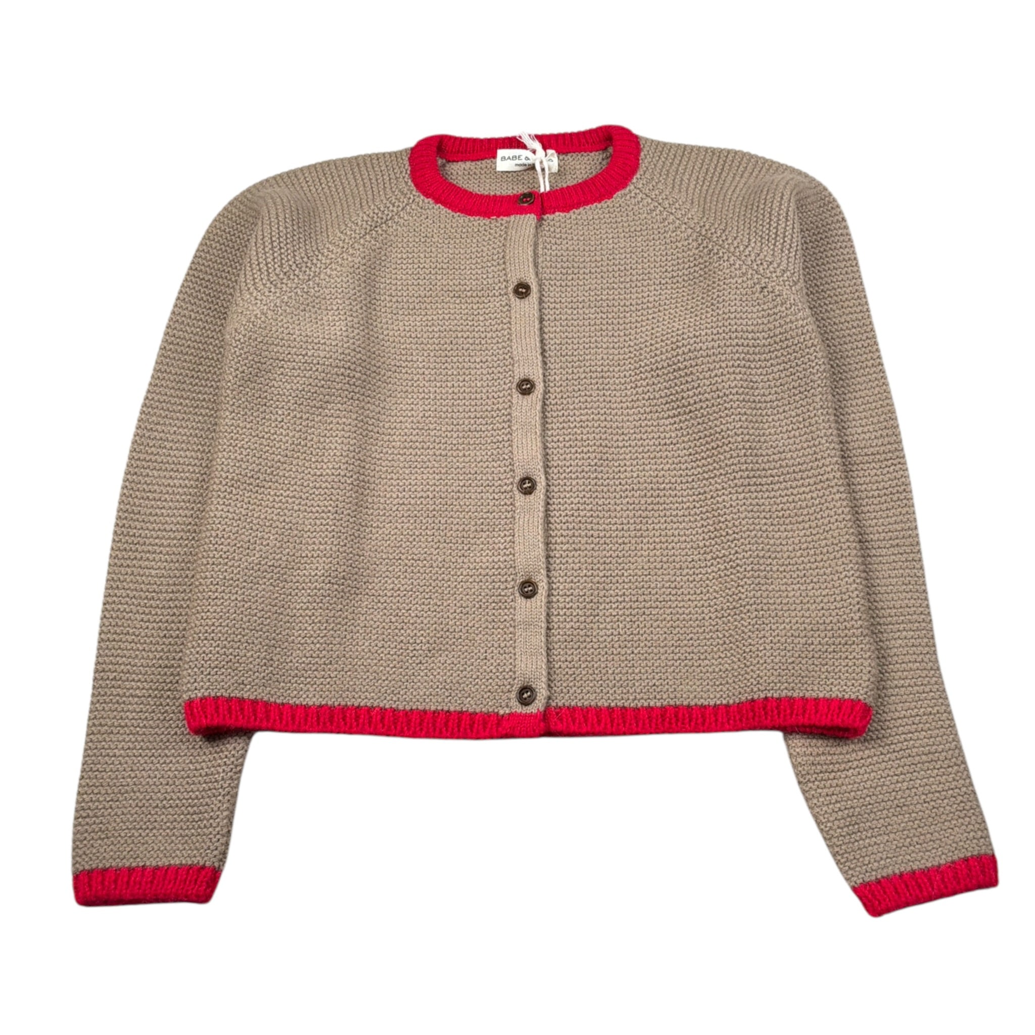 Babe & Tess Cardigan tinta unita Beige/Fuxia per Bambino 59/5480833 BEIGE/FUXIA BABE & TESS 