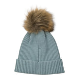 Babidu Cappello tinta unita con Pon Pon Azzurro per Neonata 95770 AZZURRO BABIDU 