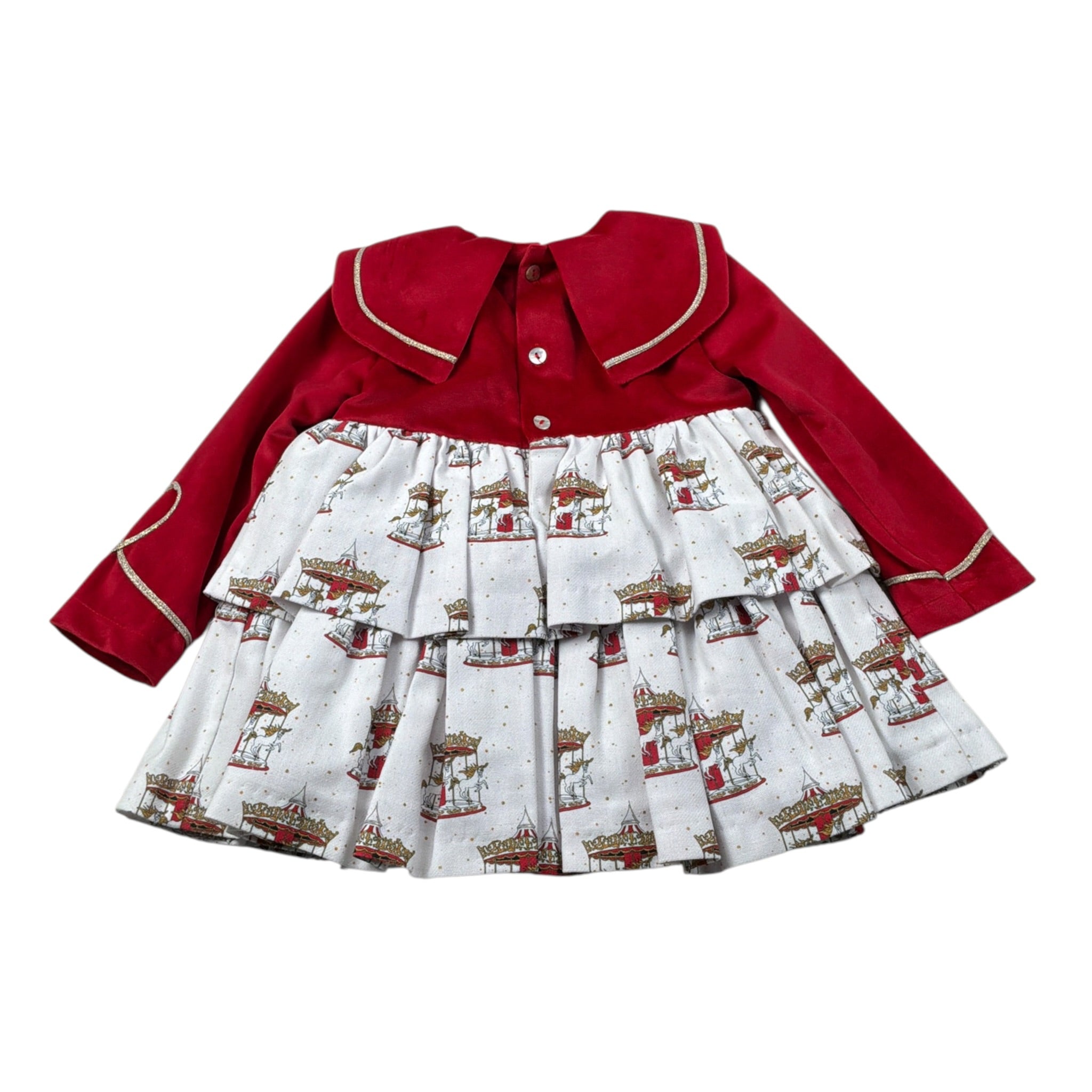 Babine' Abito Manica Lunga Bicolore Rosso per Neonata 2612811 ROSSO BABINE' 