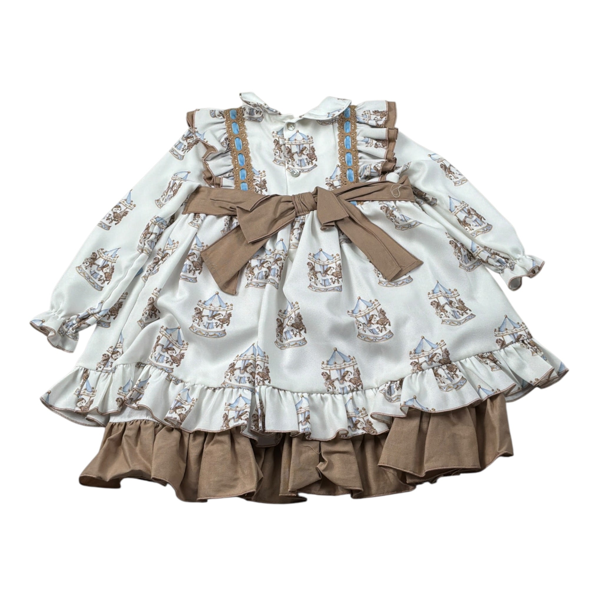 Babine' Abito Manica Lunga tinta unita con Stampe Panna per Bambina 2612816 PANNA BABINE' 