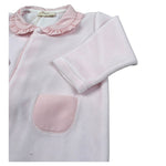 Baby Gi Tutina Manica Lunga tinta unita In Ciniglia Rosa per Neonata DD53G ROSA BABY GI 
