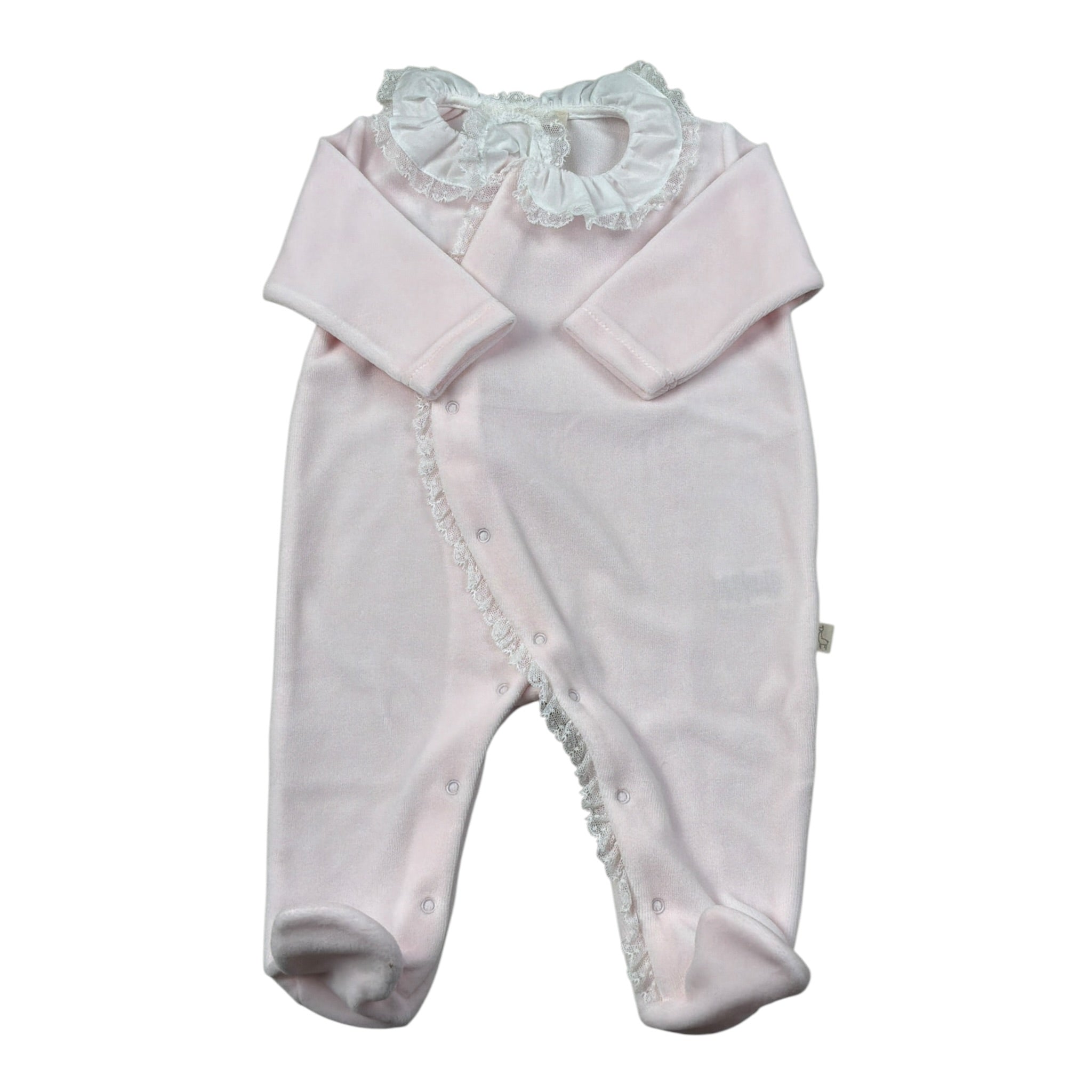 Baby Gi Tutina Manica Lunga tinta unita In Ciniglia Rosa per Neonata RND53 ROSA BABY GI 