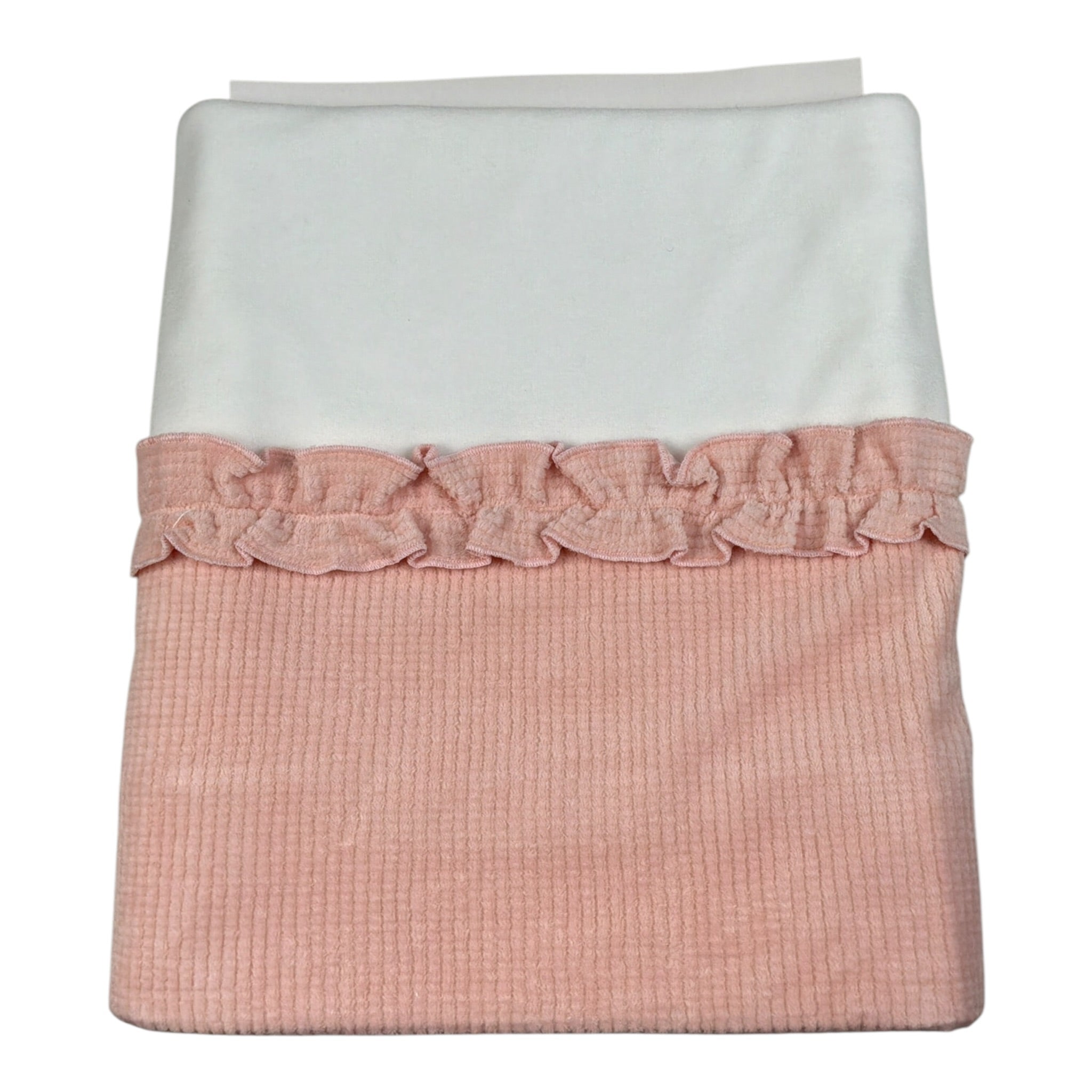 Babyvip Coperta Bicolore con Rouches Bianco/Rosa per Neonata 1097 BIANCO/ROSA BABYVIP 