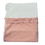 Babyvip Coperta Bicolore con Rouches Bianco/Rosa per Neonata 1097 BIANCO/ROSA BABYVIP 