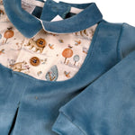 Babyvip Tutina tinta unita In Velluto Petrolio per Neonata T2876 PETROLIO BABYVIP 
