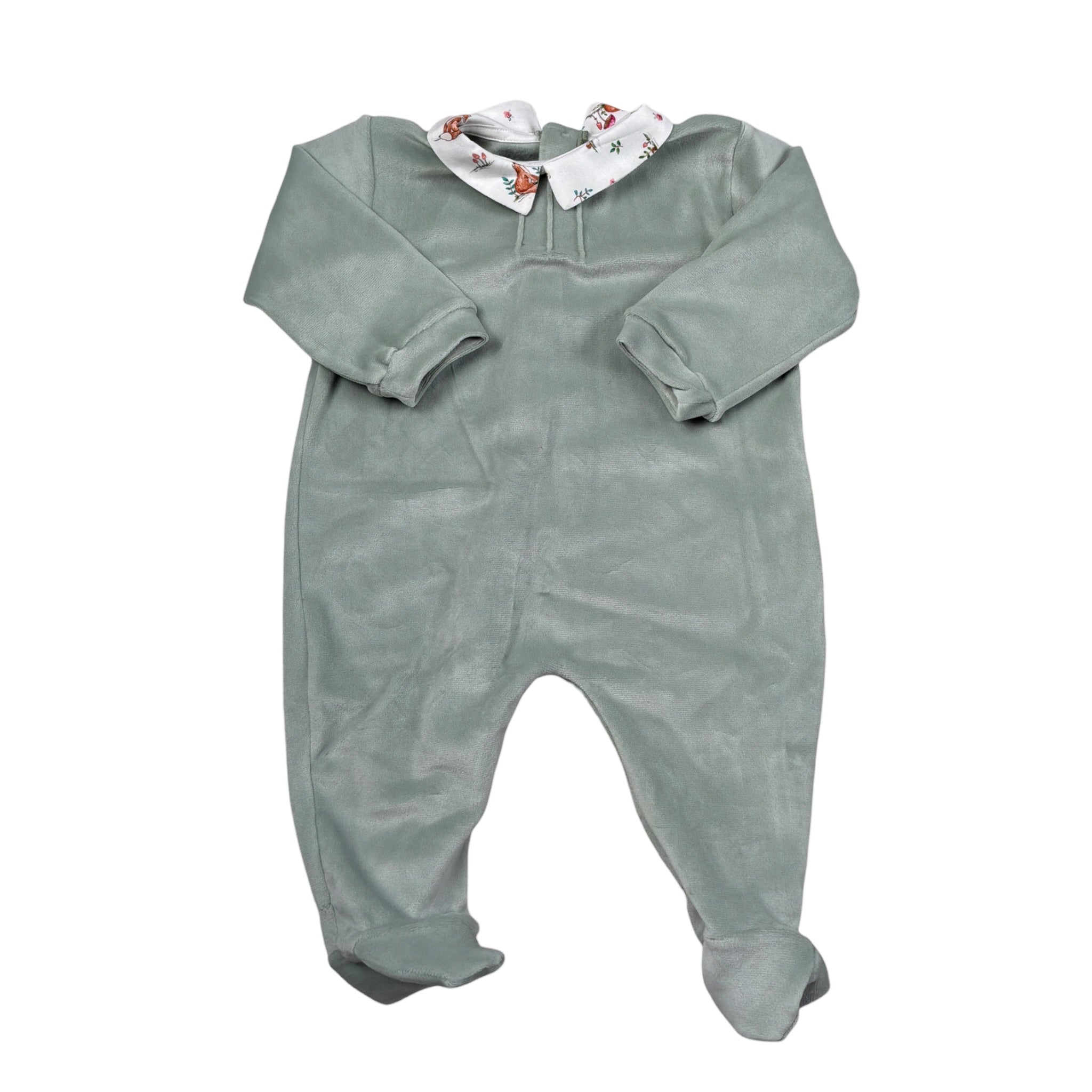 Babyvip Tutina tinta unita In Velluto Verde per Neonata T2885 VERDE BABYVIP 