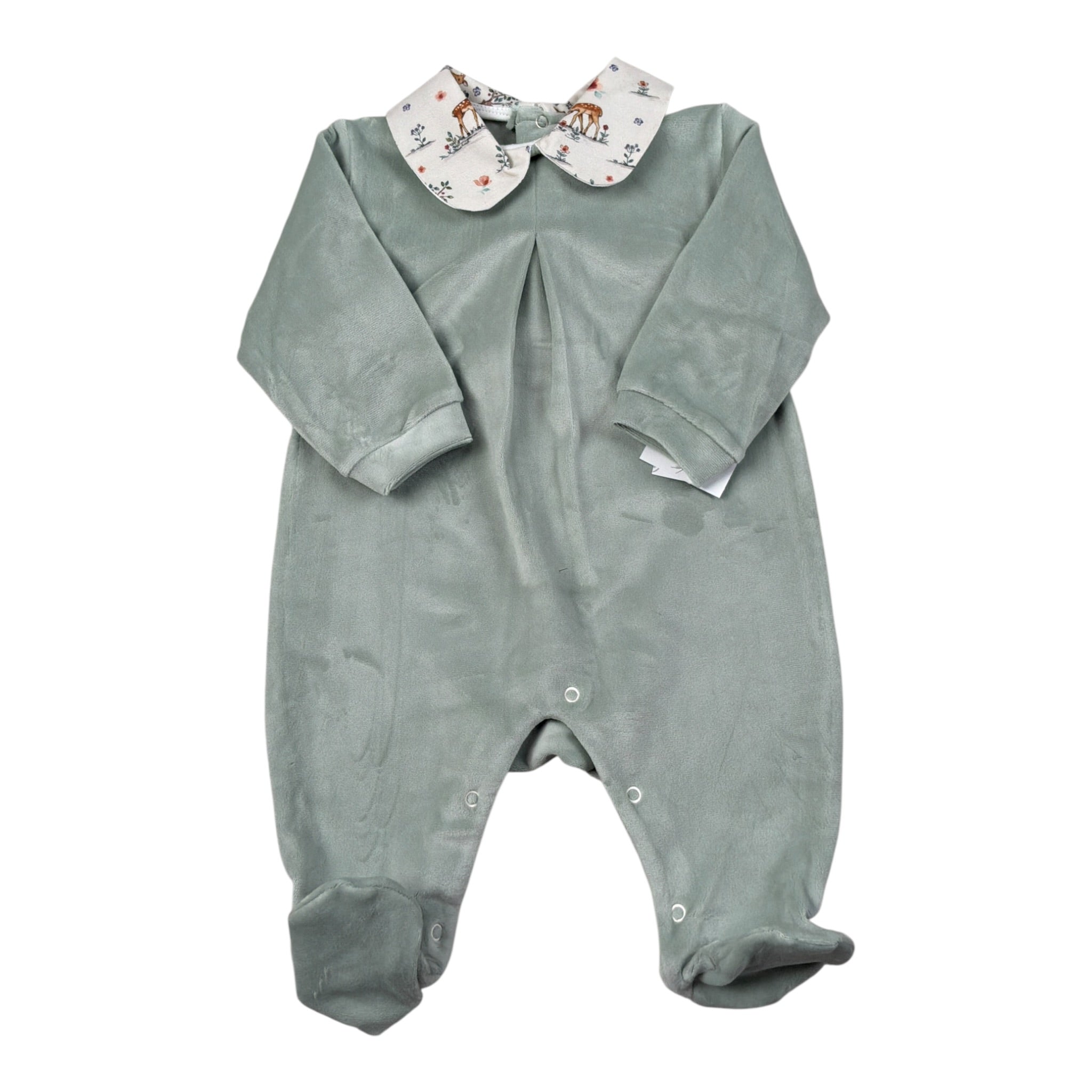 Babyvip Tutina tinta unita In Velluto Verde per Neonata T2889 VERDE BABYVIP 
