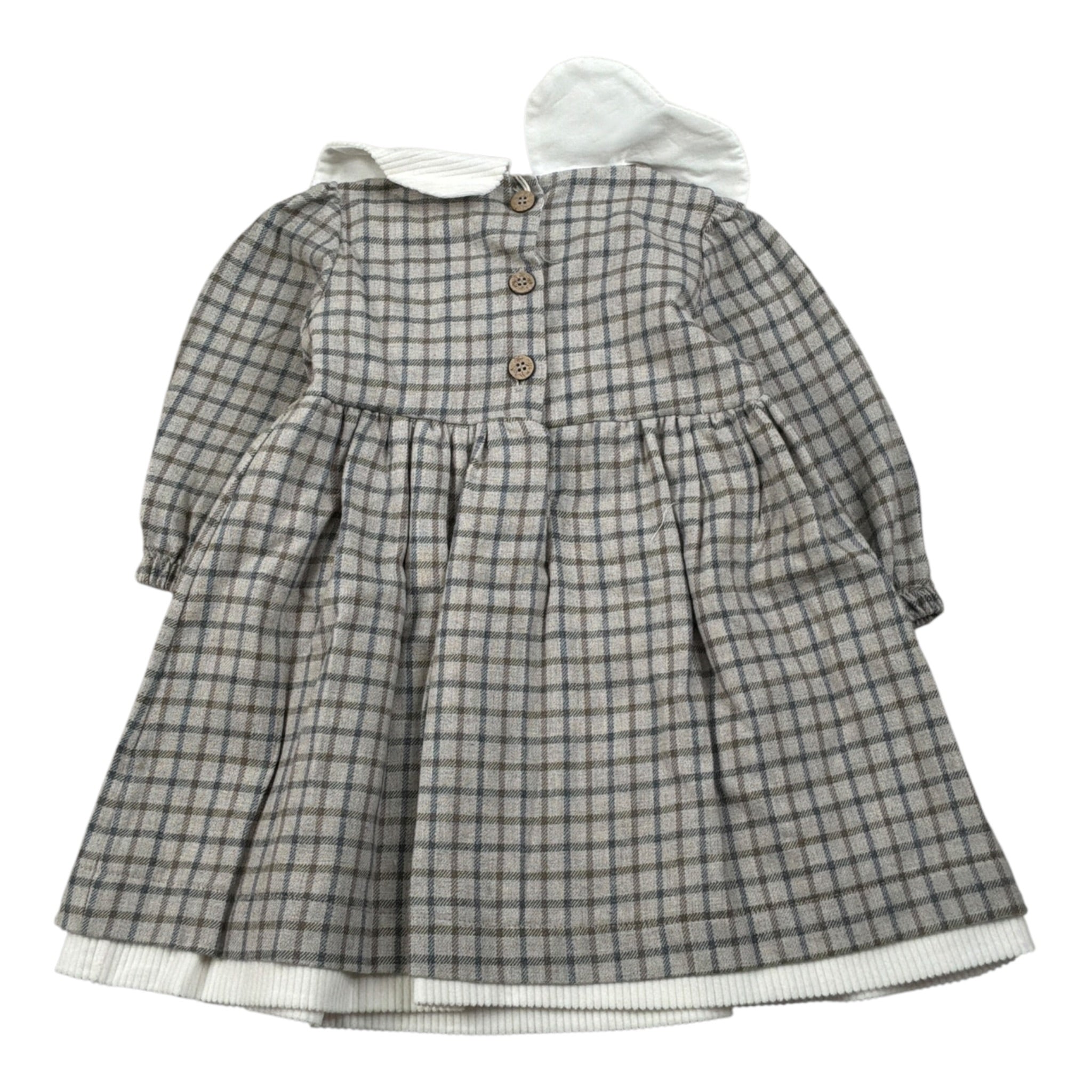 Babyvip Abitto tinta unita con Colletto E Fantasia Grigio per Neonata T4319 GRIGIO BABYVIP 